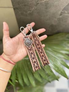 Porte-clés de conception Offre Spéciale porte-clés en cuir usiné à la main porte-clés en cuir véritable Durable porte-clés à la mode - Product Image 4