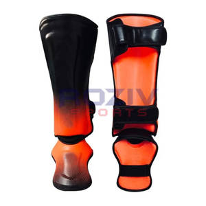 Protège-tibias en cuir de haute qualité, design 2025, dernière nouveauté pour l'entraînement de boxe, en vente en ligne chez Roziv Sports RS-SG-08 - Product Image 1
