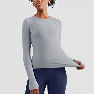 Vente en gros T-shirts respirants à col rond et à manches longues pour hôpital - Product Image 1