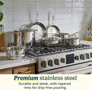 77-11G <b>Stainless</b> <b>Steel</b> 11-Piece Set Chef's-Classic-<b>Stainless</b>-Cookware-Collection - Product Image 2