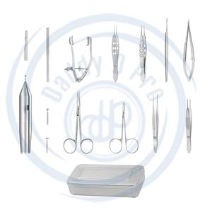 Juego de instrumentos quirúrgicos PTERYGION, juego oftálmico de pterigión de acero inoxidable alemán, OEM BOITE PTERYGION CE ISO13485 - Product Image 1