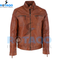 Veste en cuir véritable pour homme de la meilleure qualité pour l'automne et l'hiver, style streetwear, teinte unie avec service OEM, veste en cuir pour homme