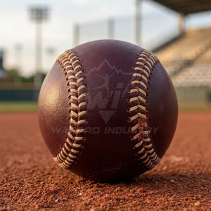 Ballons de baseball en cuir véritable pour l'entraînement et les matchs, durables, avec logo personnalisé, service OEM, équipement sportif, vente en gros - Product Image 2