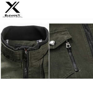 แจ็คเก็ตผู้ชายแบบใหม่ทันสมัย ทรงบุนวม ไซส์ใหญ่ สไตล์ลำลอง แบบเบสบอล วาร์ซิตี้  ผ้าแคนวาส คอตั้ง สีพื้น - Product Image 6