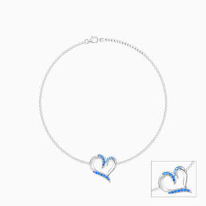 Premium Silver Heart Moonstone <b>Anklet</b> with Diamond Rose Gold and Gold Plating Adjustable Trendy Jewelry <b>for</b> <b>Women</b> Party Wear - Product Image 3