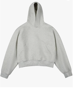 เสื้อฮู้ดดี้ผู้ชายทรงครอปโอเวอร์ไซส์ สไตล์ลำลอง เนื้อผ้านุ่ม 100% ผ้าฝ้าย ทรงหลวม สกรีนโลโก้ด้านหน้า สไตล์ Y2K เหมาะสำหรับฤดูหนาว - Product Image 1