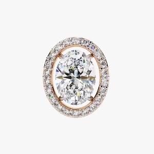 ต่างหูเม็ดเพชร CVD ทรงรีย้อนยุคสำหรับผู้หญิงอุปกรณ์งานหมั้นงานแต่งงาน - Product Image 4