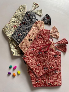 Modern V boyun bluz malzeme % 100% saf pamuk AJRAK baskı bluz froent kanca desen yastıklı olmadan - Product Image 2
