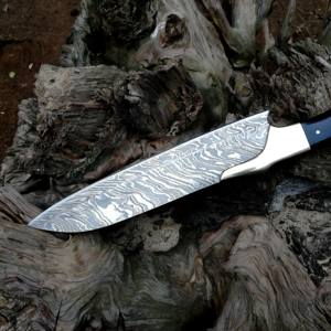 Couteau de chef en acier au carbone damassé fait à la main couteau de cuisine professionnel de style japonais outil alimentaire unique en acier inoxydable - Product Image 5