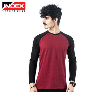 Custom Knit 100% Cotton Heavyweight <b>Thermal</b> Long Sleeve O-Neck T-Shirt <b>for</b> <b>Men</b> with Front Logo and Breathable Design - Product Image 2