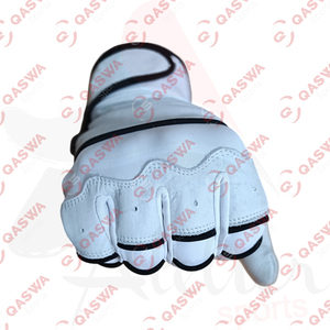 Tendance Blanc avec Combinaison Noire en Cuir de Vachette à Manchette Courte Gants de Frappeur de Baseball pour la Formation de Jeu de Baseball - Product Image 5