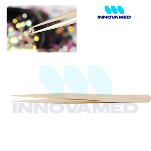 Pinzas para pestañas chapadas en oro de uso profesional de salón personalizadas con logotipo propio con agarre perfecto duradero para el cuidado de la belleza - Product Image 4