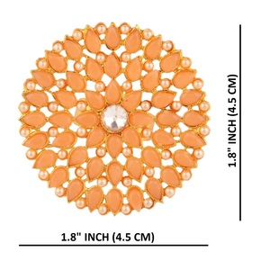 Joyería india para mujer, cristal chapado en oro, Perla de imitación, anillo de dedo grande ajustable, joyería nupcial India al por mayor - Product Image 4