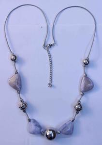 สร้อยคอเรซินหลากสีพร้อมสร้อยข้อมือลูกปัดไม้และโลหะผสมกับหินมุกเพชรสำหรับงานแต่งงานโดยงานฝีมือรูปพระจันทร์เสี้ยว - Product Image 3