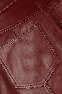 Casual Unisex Genuine <b>Leather</b> Regular Fit Trousers Elastic Waist High Quality Streetwear Style <b>Outfit</b> for Men and Women - Product Image 3