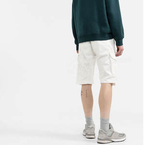 Custom Plus Size <b>Men's</b> Solid Eco-Friendly Cotton Cargo <b>Shorts</b> with Custom Logo Casual <b>White</b> Sweat Multiple Pockets - Product Image 4