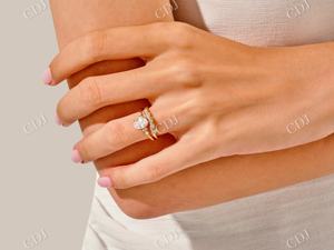 Marquise Lab Grown Diamond Wedding Band para mujer 18K oro amarillo CVD Diamond Eternity Band Ring Whole Hand Setting Diamond Band - Product Image 6