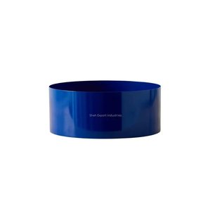Florero de Metal decorativo para sala de estar en forma de barco, acabado azul, decoración de Mesa para el hogar, florero Floral de lujo - Product Image 1