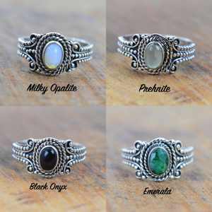 Sólido 925 plata esterlina plateada piedras preciosas naturales al por mayor lote a granel anillo de ajuste de bisel ovalado joyería de moda hecha a mano mujeres - Product Image 2