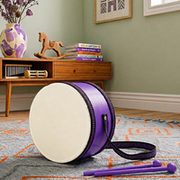 Midex Orf-TF-13PRP Orff Instruments-Eco-Friendly Birch Wood Purple Kids' Drum Oilpaper Drum Heads Strap Direct Play Drum