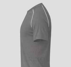 T-shirt de sport décontracté pour homme, respirant, séchage rapide, entraînement physique, tenue de sport, motif uni, toile unie, teinture unie, écran compressé - Product Image 5