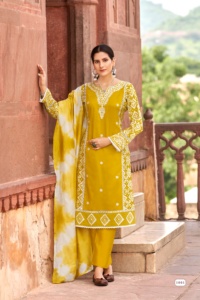 Haute qualité Premium exclusif Chanderi impression numérique Premium soie femmes indien pakistanais concepteur Kurti vêtements de fête de mariage - Product Image 6