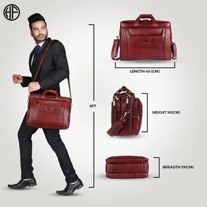 Genuine Leather Brown <b>Medical</b> Representative <b>Bag</b> Made in India - Product Image 4