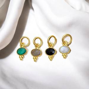 สีดำนิลรูปไข่ทรงรีขนาด6x4มม. บริโอเลตต์วงรีตัดสีดำทองนิลชุบ925สเตอร์ลิงฝาเงินแฮนด์เมดโอนิกซ์ขายส่งเสน่ห์ - Product Image 3