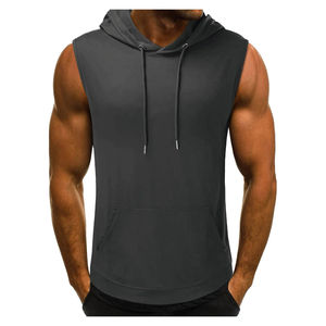 OEM invierno moda hombres sin mangas sudaderas Digital 100% algodón polar superventas músculo Fitness ligero tamaño personalizado - Product Image 2