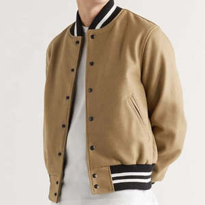 Custom College <b>Varsity</b> Style Letterman Blank <b>Bomber</b> <b>Jacket</b> with Stand Collar and Front Logo for <b>Men</b> Women Students Winter - Product Image 2