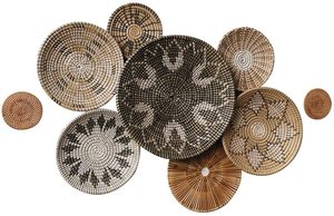 Ensemble tendance plantes séchées herbes de mer rondes Boho décor paniers suspendus panier en rotin pour décoration murale fabriqué au Vietnam - Product Image 3