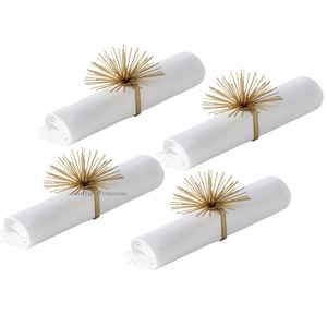 Nouveaux ronds de serviette décoratifs en fil d'argent en métal pour le dîner de table décor de mariage porte-serviettes fait main - Product Image 2