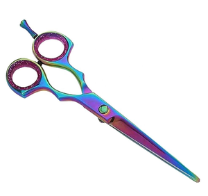 Tijeras de corte de pelo de peluquero de acero inoxidable ultra afiladas Multicolor ligero de alta calidad para salones herramienta de belleza de uso doméstico - Product Image 2