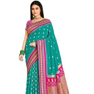 Royal et riche Banarasi Silk Zari avec Paithani Silk With Beautiful Digital Printed Saree - Product Image 1