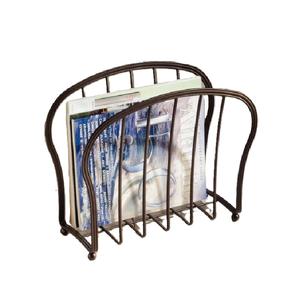 Porte-revues en métal fini laiton antique le meilleur porte-revues décoratif vintage moderne élégant classique - Product Image 3