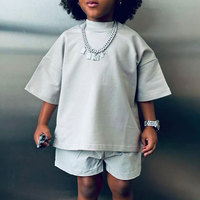 Benutzer definierte Streetwear Mode Kinder bekleidung tragen übergroße T-Shirt Shorts 2-teilige Trainingsanzug-Sets Unisex Girl Boys Cotton Summer Sets