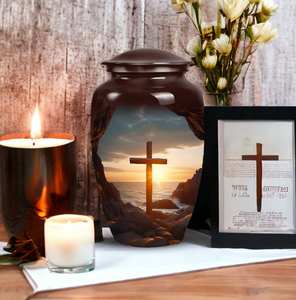 Personalized Cross Cremation Urn High-Quality Aluminum Memorial Urn <b>Ashes</b> Customizable Standard <b>Keepsake</b> Urn 200 Cubic Inches - Product Image 4