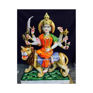 Thủ công làm bằng tay <span class=keywords><strong>maa</strong></span> sherawali mata khắc đá thần tượng murti thiết kế truyền thống bằng đá cẩm thạch trắng nhìn Giá hợp lý tượng - Product Image 1