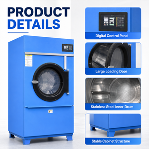 Séchoir industriel GQ-100 50 kg, 27 kW, 380 V, 33 tr/min, chauffé à la vapeur, électrique ou au gaz, pour blanchisserie - Product Image 4