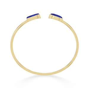 Bracelet torsadé réglable tendance en or 18 carats de qualité supérieure, finition haut de gamme, lapis-lazuli ovale, balle, cadeau unisexe de luxe - Product Image 2