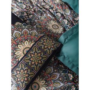 Ensemble housse de couette en satin double petrol orné de coton-Literie de luxe - Product Image 1