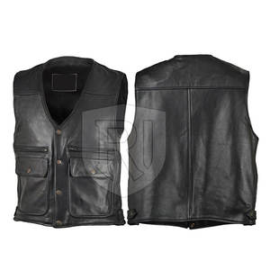 Gilet en cuir respirant décontracté pour hommes pour l'hiver Nouveau en stock Service OEM pour vêtements d'extérieur - Product Image 1