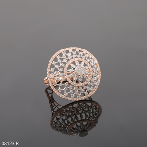 D'VINS JEWELS Lab Grown Diamond Ring 14K 18K Rose Gold Floral Design Engagement Wedding Jewelry Women's Trendy Style - Product Image 4