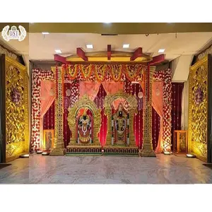 Schöne Balaji und Padma vati Hochzeit Mandap Neueste süd indische FRP Festival Mandap Traditionelle Hochzeit Faser Golden Bala Ji