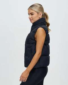 Cowinner Mujer Chaleco acolchado Puffer Stand Collar Zip up Crop Chaqueta sin mangas - Product Image 2