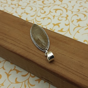 Natural Marquise Rutile Quartz Pendant 925Sterling <b>Silver</b> Handmade Pendant Fine Jewelry Pendant & <b>Charms</b> Necklace <b>Silver</b> Jewelry - Product Image 3