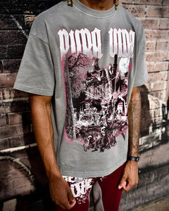 Verano 100% algodón manga corta OEM personalizado gráfico hombres Streetwear Hip-hop impresión Digital camisetas - Product Image 6