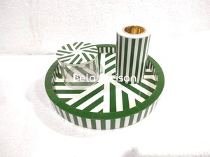 Juego de quemador Bakhoor de acero inoxidable ecológico hecho a mano, cuenco de latón, bandeja de diseño con incrustaciones de Chevron, tarro de almacenamiento para uso aromático - Product Image 4