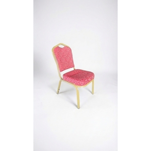 Silla de Banquete Clásica de Metal Dorado de Alta Calidad con Tapicería de Tela Apilable para Venta al por Mayor - Product Image 5