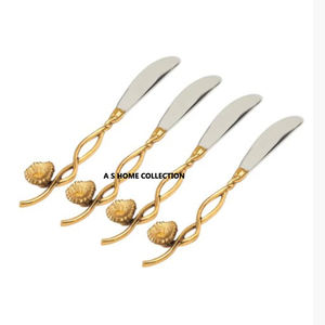 Ensemble de couverts décoratifs en acier inoxydable argent mat avec poignée en forme de feuille de fleur, emballage personnalisé avec logo - Product Image 4